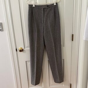 Evan Picone Lined High Waist, Straight Leg Women's Gray Trousers